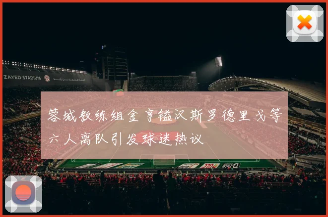 蓉城教练组金亨镒汉斯罗德里戈等六人离队引发球迷热议